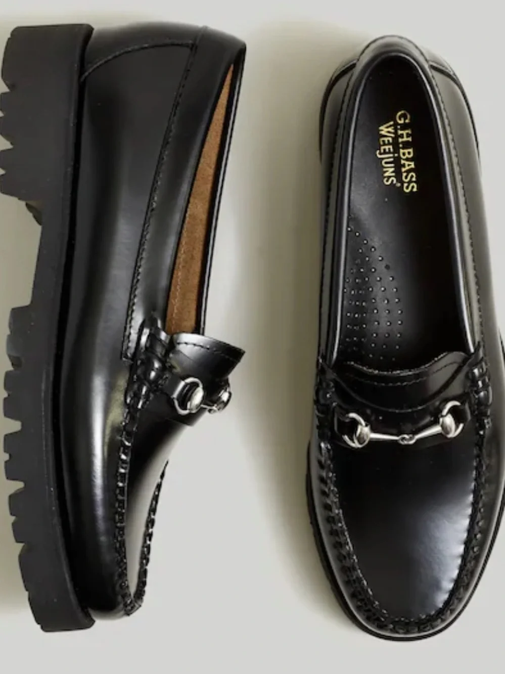 G.H. Bass & Co. Black Lianna Bit Super Lug Weejuns Loafers 10M